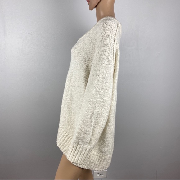 NEW FREE PEOPLE IVORY SCOOP NECK SWEATER - Picture 5 of 8